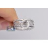 14K White Gold 1.81 ct Diamond Womens Double Link Ring