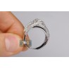 14K White Gold 1.81 ct Diamond Womens Double Link Ring