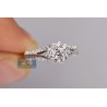 14K White Gold 1.02 ct Round Diamond Cluster Vintage Engagement Ring