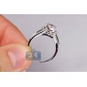 14K White Gold 1.02 ct Round Diamond Cluster Vintage Engagement Ring