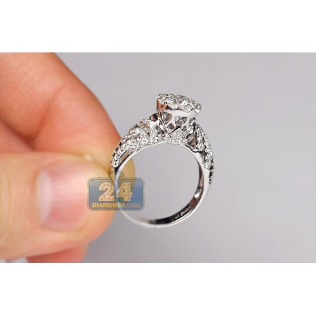 1.90 ct Diamond Vintage Style Engagement Ring 14K White Gold
