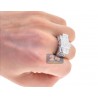 14K White Gold 2.15 ct Diamond Mens Signet Ring