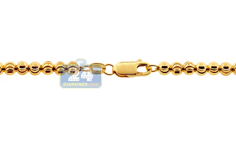 10K Yellow Gold Chain For Men Solid Moon Cut Dog Tag Chain MOCS/10YE -  ItsHot