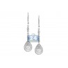 Womens Diamond Illusion Dangle Earrings 14K White Gold 1.66 ct