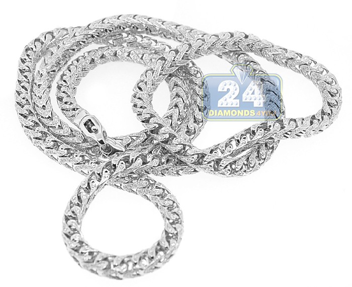 Mens Diamond Franco Chain Solid 14K 