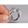 14K White Gold 3.23 ct Diamond Mens Step Design Ring