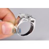 14K White Gold 1.07 ct Diamond Mens Signet Ring