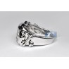 14K White Gold 1.55 ct Diamond Mens Crossbones Signet Ring