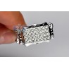 14K White Gold 1.55 ct Diamond Mens Crossbones Signet Ring