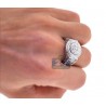 14K White Gold 1.09 ct Diamond Cluster Mens Ring