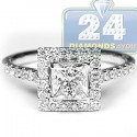 18K White Gold 1.75 ct Princess Cut Diamond Engagement Ring