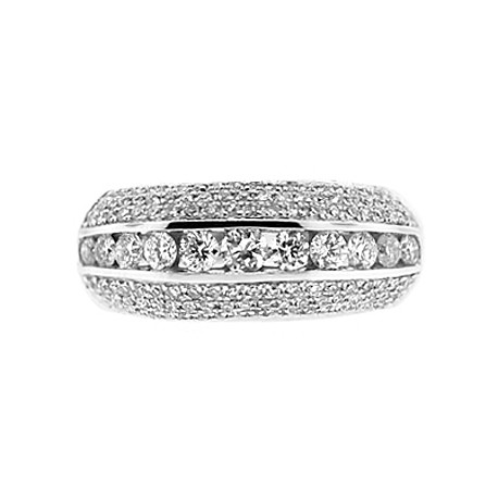 14K White Gold 1.25 ct Diamond Womens Band Ring