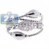 18K White Gold 0.43 ct Diamond Womens Openwork Wire Ring