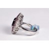 18K White Gold 6.39 ct Diamond Tourmaline Sapphire Womens Ring