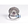 18K White Gold 6.39 ct Diamond Tourmaline Sapphire Womens Ring