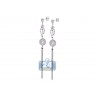 Womens Diamond Long Dangle Earrings 18K White Gold 1.27 ct 4"