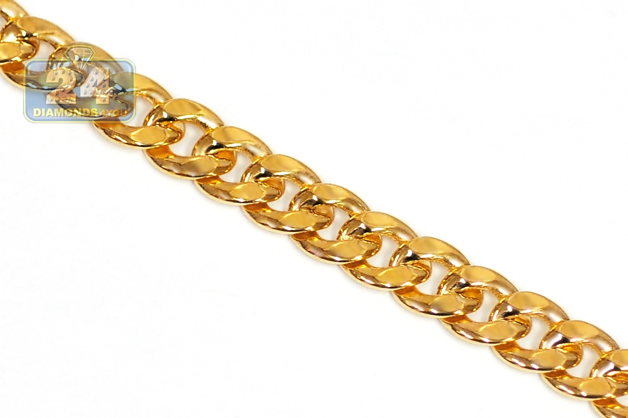 Men's Modern 13mm 14K Yellow Gold 9.00 Textured Curb Cuban Link Chain