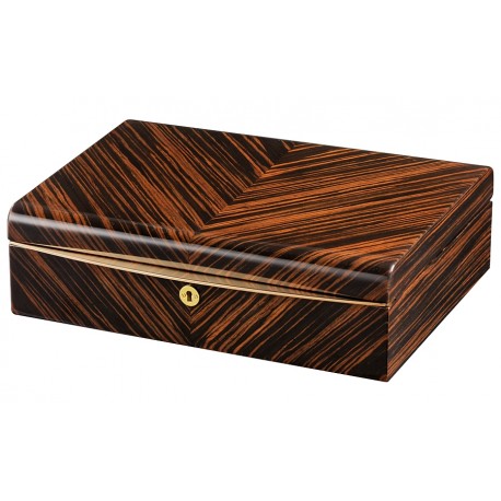 10 Watch Storage Box 31-560930 Volta Ebony Wood Black Leather