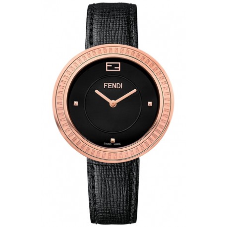 Way Rose Gold Black Leather 36 mm Watch 