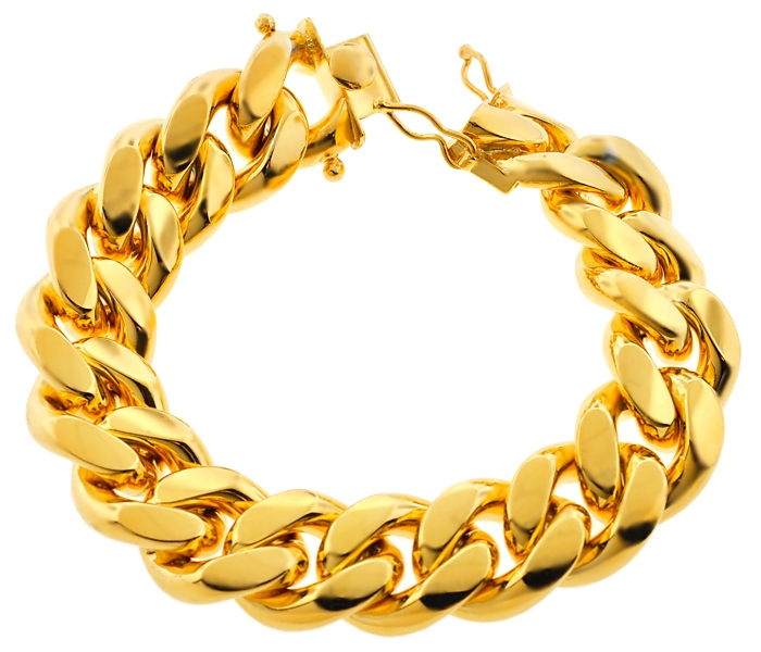 Heavy Gold Plated Sterling Silver Link Chain Bracelet 7 Inch