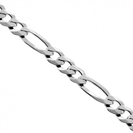Mens Stainless Steel Figaro Link Chain Necklace 32 inch