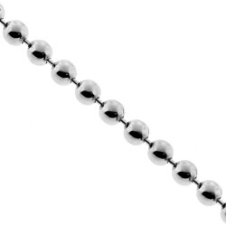 Solid 925 Sterling Silver Big 8mm Ball Bead Chain Moon Cut Dog Tag