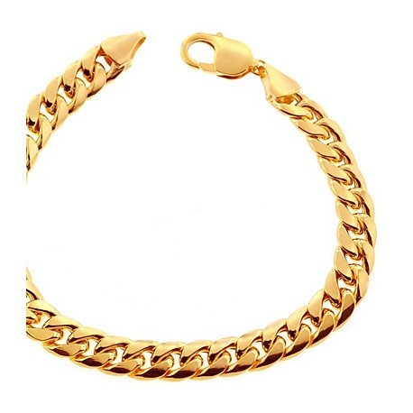 Buy 18k Gold Bracelet Chain for Men, Cuban Link Mens Bracelet