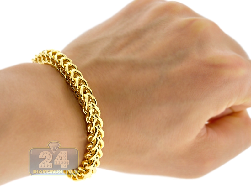 Solid 14K Yellow Gold Franco Link Mens 
