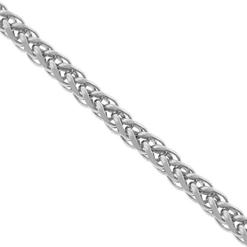 Italian 14K White Gold Solid Wheat Link 