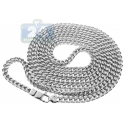 10K White Gold Hollow Franco Diamond Cut Mens Chain 5 mm