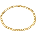 10K Yellow Gold Flat Cuban Link Mens Bracelet 4 mm 8 Inches