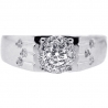 14K White Gold 0.71 ct Diamond Cluster Mens Pinky Ring