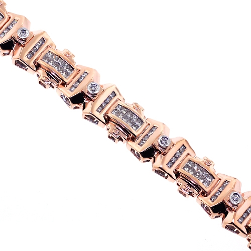 Mens Stainless Steel Bracelets - Gunmetal & Rose Gold ID Bracelets