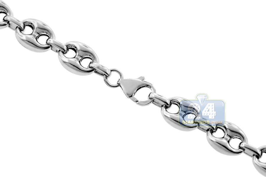 Sterling Silver Puff Anchor Mens Mariner Chain 14 mm 30 36