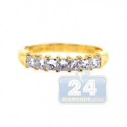 14K Yellow Gold 1.03 ct Round Cut Diamond Womens Eternity Ring