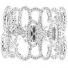 14K White Gold 0.88 ct Diamond Womens Wide Openwork Band Ring