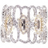 14K Two Tone Gold 0.87 ct Diamond Openwork Womens Ring