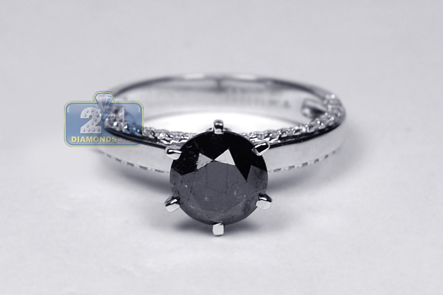 simple black diamond solitaire ring