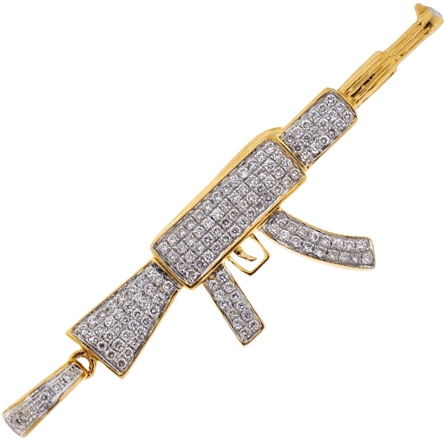 Mini Draco AK-47 Pistol Pendant *10k/14k/18k White, Yellow Rose Green Gold,  Gold Plated & Silver* Weapon Gun Ammo Biker Punk Charm Necklace | Loni  Design Group $578.38 | 10k Gold, 14k Gold ,