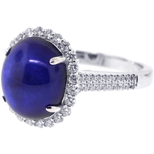 Antique | Edwardian, Cabochon Sapphire and Diamond Cluster Ring – Antique  Ring Boutique