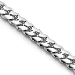 Real Solid 14k White Gold Curb Miami Cuban Link Chain 16-30"