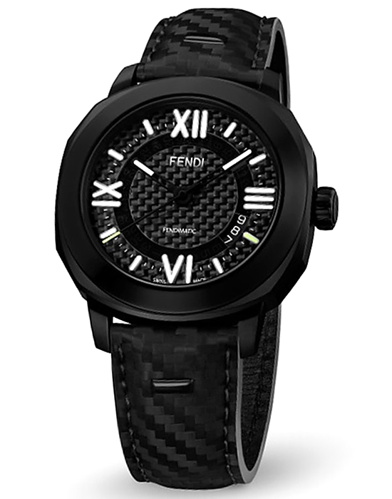 F820011111 Fendi Selleria Automatic Carbon Fiber Mens Watch