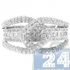 14K White Gold 1.81 ct Diamond Womens Double Link Ring