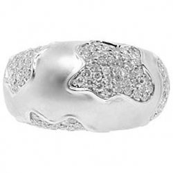 Matte 14K White Gold 1.86 ct Diamond Dome Womens Ring