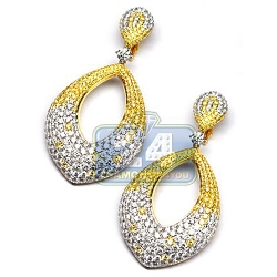 18K Yellow Gold 16.28 ct Fancy Diamond Womens Dangle Earrings