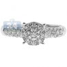 14K White Gold 0.83 ct Round Diamond Cluster Engagement Ring