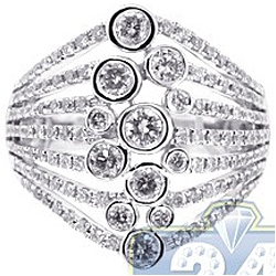 14K White Gold 1.71 ct Diamond Multirow Openwork Ring