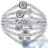 14K White Gold 1.71 ct Diamond Multirow Openwork Ring