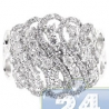 14K White Gold 1.80 ct Diamond Womens Waved Vintage Ring