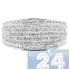 14K White Gold 1.01 ct Pave Diamond Womens Band Ring